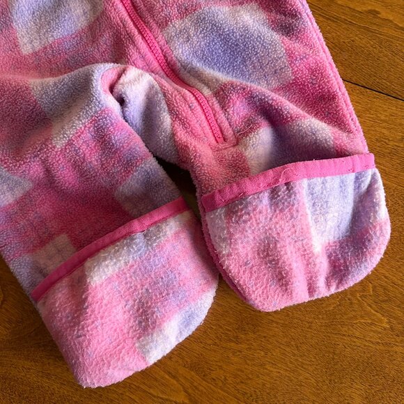 Columbia pink plaid fleece bunting 3-6m - Picture 5 of 11